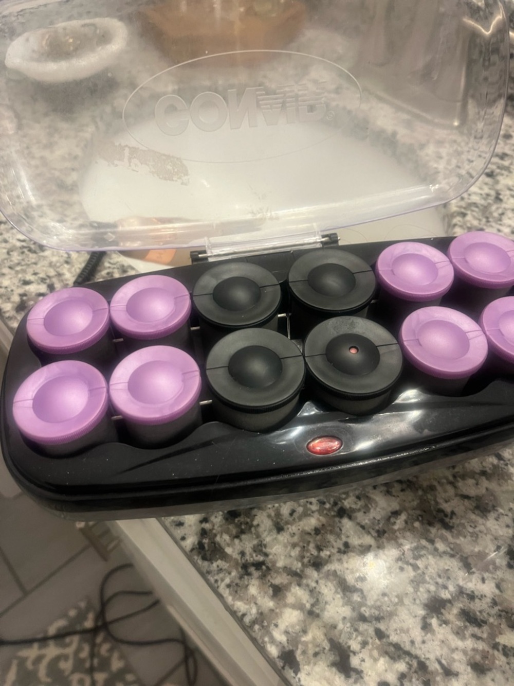 Heated Hair Rollers Set - Purple and Black